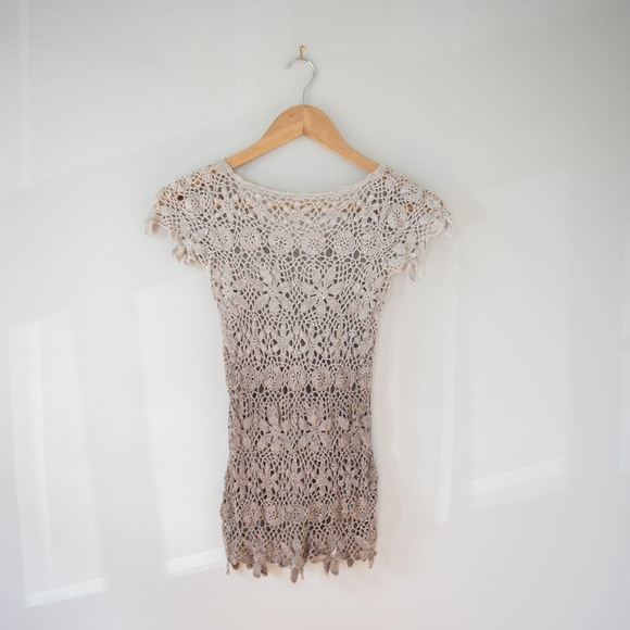 Cottagecore Crochet Beach Coastal Cowgirl Boho Indie Festival Ombre Summer Shirt - Picture 2 of 4